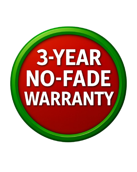 3 year no fade warranty