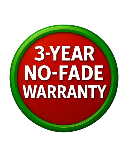 3 year no fade warranty